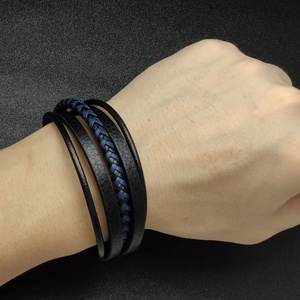 Wholesale Multi-layer Braided Rope <b>Bracelet</b> Magnetic Buckle <b>Leather</b> <b>Bracelet</b> for Male As Gifts - Product Image 6