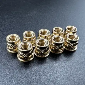 Custom Brass Insert Knurled Nut CNC Processing Molding Insert Copper Nut M2 M3 M4 M6 M8 Flanged Brass Thread Insert