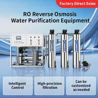 Système de purification d'eau par osmose inverse (RO) industriel commercial à consommation directe, 220V, pompe 500L/heure, machine à eau ultrapure, dimensions