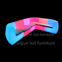 Ensemble de canapés de salon à éclairage LED Petite table d'appoint double couche Fauteuil lumineux rechargeable Mobilier lumineux à la mode