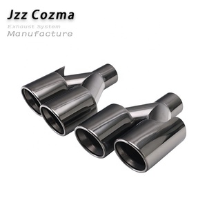 Terminale di <span class=keywords><strong>Scarico</strong></span> a Doppia Uscita Tipo Y, Ingresso 2.24", Uscite Doppie 3.5", Lunghezza 9.65", in Acciaio Inox Nero per BMW - Product Image 1