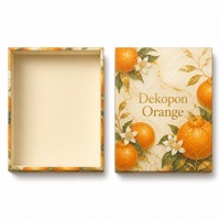 Boîte cadeau rigide personnalisée pour l'emballage de fruits d'agrumes premium Dekopon Orange, avec couvercle et base en crème artistique, vente en gros
