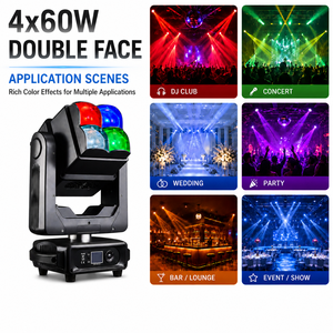 ไฟหัวขยับแบบสองหน้า LED ความสว่างสูง 4x60W สำหรับเวทีและการแสดงดีเจ - Product Image 6