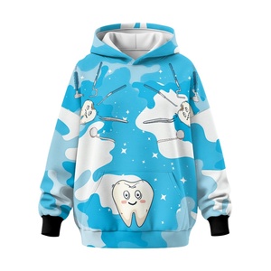 Felpa con Cappuccio Oversize in Pile con Stampa Cartoon di Denti, Tema Dentale, Pullover Casual da Donna per Dentisti e Amanti della Odontoiatria - Product Image 5