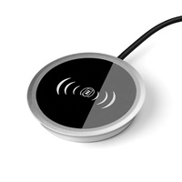 Chargeur sans fil intégré en alliage d'aluminium pour les meubles et le bureau Chargeur rapide sans fil 15W pour les appareils compatibles Qi