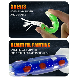เหยื่อตกปลาแบบนิ่ม กลิ่นกุ้งเรืองแสง เหยื่อปลอมรูปปลาหมึกและปลาหมึกยักษ์ สำหรับตกปลาแซนเดอร์และปลาดุก เหยื่อปลอมแบบลอยน้ำ ทำจาก PVC - Product Image 3