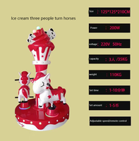 Manège miniature pour enfants à 3 places, attrayant et très vendu, petit carrousel pour centre commercial, carrousel à vendre