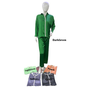 Conjunto de Ropa de Dormir de Seda de Lujo para Mujer - Pijama de Seda Satinada Suave para Damas - Product Image 1