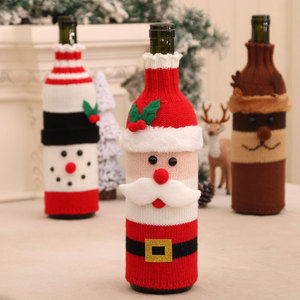 Decoraciones navideñas, fundas para botellas de vino, fundas de lana tejidas para botellas de vino, decoraciones navideñas para restaurantes y hoteles. - Product Image 4