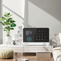 Sistem Alarm Rumah Pintar Tuya Alexa Smart Life Kit 4G WiFi Sensor Gerak PIR Bahan ABS Kontrol Jarak Jauh via Aplikasi Fungsi SOS Alarm 10m