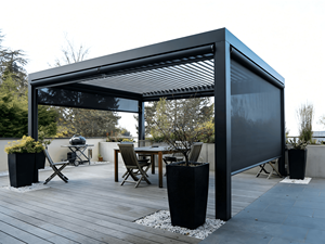 Gazebo Elegante de 3x4m con Marco de Aluminio, Mosquitera LED, Impermeable, Resistente al Viento y con Protección UV para Exteriores, Balcón o Patio Trasero - Product Image 3