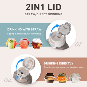 Đôi tường phích chai chân không <span class=keywords><strong>Flask</strong></span> <span class=keywords><strong>0.8L</strong></span> 1L thép không gỉ cách nhiệt xách tay du lịch chai nước với cup Nắp - Product Image 4