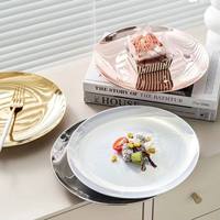 OEM Klantlogo Porseleinen 10,5 Inch Rosegouden Keramische Bruiloft Charger Plate Dessert Fruit Serveerschaal Cadeaubox