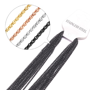 Cadena de Singapur Trenzada de Acero Inoxidable Plateado y Dorado de 18k para Colgante de Medallón Flotante - Product Image 2