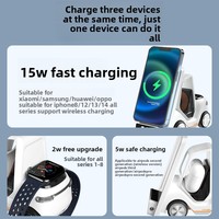 Support de charge sans fil de bureau 16-en-1 compatible transfrontalier pour T20, avec charge rapide pour écouteurs, montre et support de téléphone de voiture