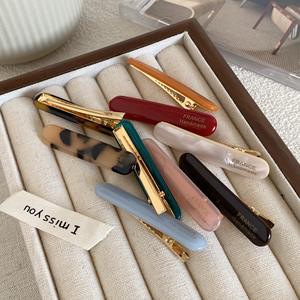 Accesorios coreanos acrílicos pinzas para el cabello bonitas elegantes con palabras de logotipo Color de concha de tortuga horquillas y pinzas para el cabello Emi Jay Acetic OEM - Product Image 3