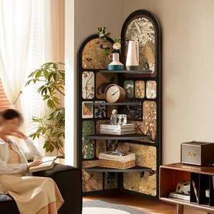 Estantería de Madera Cuadrada de Estilo Antiguo, Mueble de Almacenamiento para Sala de Estar, Cocina o Guardarropa, Cuatro Niveles, Madera Maciza, Multifuncional, Retro - Product Image 1