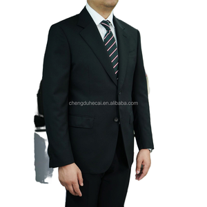 Traje de Negocios HARCHOY para Hombre, de Lana, con Cuello de Solapa, Cierre de Cremallera, Hecho a Medida, de Alta Calidad, Antiencogimiento, con Relieve - Product Image 1