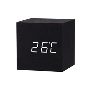 Evertop Đồng Hồ Báo Thức LED Bằng Gỗ Mini Phổ Biến Đồng Hồ Báo Thức Bằng Gỗ Trang Trí Phòng Ngủ Gia Đình Hình Khối Lập Phương Kỹ Thuật Số Quà Tặng Tốt Nhất Lựa Chọn Du Lịch - Product Image 3