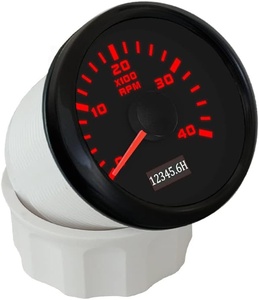 Jauge de tachymètre de <span class=keywords><strong>moteur</strong></span> Diesel de 52mm avec <span class=keywords><strong>compteur</strong></span> <span class=keywords><strong>d</strong></span>'heures 4000 tr/min 12V/24V rétro-éclairage rouge fournitures marines pour camions et Piston RVs - Product Image 3