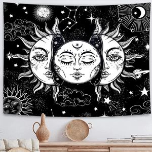 <span class=keywords><strong>Tapisserie</strong></span> murale en polyester avec visages célestes noirs <span class=keywords><strong>et</strong></span> blancs, décoration murale, impression HD, résistante à la décoloration, Art OEM ODM - Product Image 2