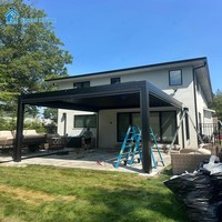 Pergola Bioclimatique Motorisée en Aluminium de Luxe Sweet Home, Moderne, Étanche, pour Jardin, Terrasse et Espaces de Loisirs Extérieurs
