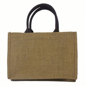 Bolsa de Compras Personalizada de Yute Natural, Bolsas Ecológicas Reutilizables, Bolsas de Yute con Bolsillo Interior - Product Image 5