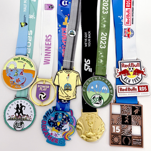 Professional Factory Customized Zinc Alloy Medals Soft Enamel Marathon Logo Engraving Sports Metal Crafts for Cycling Hiking