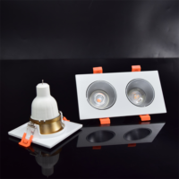 Plafonnier intérieur moderne en aluminium et PC, anti-éblouissement, lumière du jour 6000K, encastré, avec cadre pour ampoules MR16/GU10