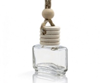 Vente en gros de flacons diffuseurs de parfum pour voiture en verre de 6,5 ml, flacon de parfum suspendu pour voiture avec bouchon à vis en bois