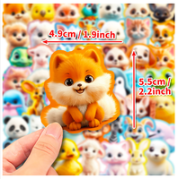 Pegatinas 3D de Animales Lindos de Dibujos Animados, Pegatinas Decorativas para Cuadernos de Jardín de Infantes, Pegatinas Adhesivas de Demonios