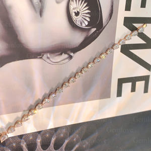 Brazalete de Tenis de Lujo en Oro Rosa de 9-18K con 11.858ct (Estilo Femenino), Diamantes de Corte Pera Cultivados en Laboratorio, Regalo de Joyería para Aniversario - Product Image 5