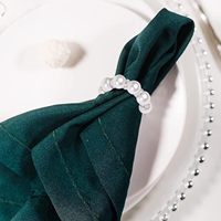 Nouveau Style Perle Serviette Anneau En Métal Fer Table Décoration Mariages Douches Nuptiales Anniversaires Formelle Dîners Décontractés