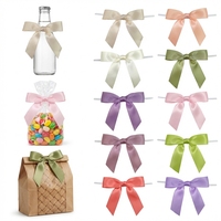 Ruban en satin polyester écologique de luxe sur mesure, nœud papillon préfabriqué pour sacs, bouteilles, emballages cadeaux, anniversaires, Halloween