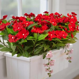 Flores Artificiales de <span class=keywords><strong>Impatiens</strong></span> Simuladas para Decoración de Mesa de Comedor, Jardín, Patio y Exteriores - Product Image 4