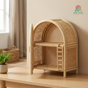 Armoire en rotin Nhat Minh avec 2 étagères, design rustique, écologique, pour bébés et enfants - Product Image 3
