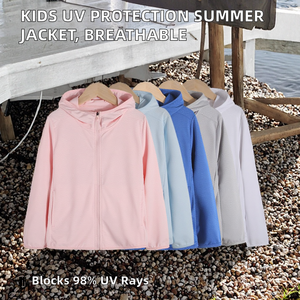 Chaqueta de Protección Solar UPF50 Ecológica, Larga, Personalizada 2023, para Niños, Fresca, Transpirable, Protección UV, Poliéster/Nailon - Product Image 2