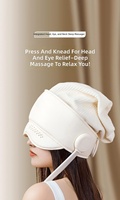 Wiederaufladbarer Freihändiger Kopfhautmassager mit Luftdruck und Wärmetherapie, Verstellbarer Kopfumfang
