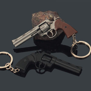Revolver argenté 70 mm, logo personnalisé, jouet pistolet porte-clés, réaliste, 7 cm, forme de pistolet en métal, assemblage - Product Image 5
