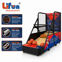 LIFUN Machine de jeu de tir au basket-ball en métal à monnayeur, interface en anglais, jeu d'arcade d'intérieur pour centres de jeux, garantie 1 an