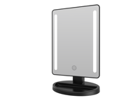 Miroir de maquillage à LED avec lumière Lampe de maquillage pour femmes avec rangement Miroir rotatif de bureau Miroirs cosmétiques Cadeau de Noël