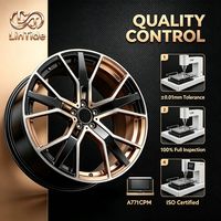 Rueda de Aleación Forjada de Dos Colores con Múltiples Radios, Acabado Negro Brillante y Cara Mecanizada, Directo de Fábrica, para Modificación de Automóviles, Venta al Por Mayor