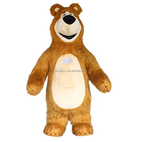 Efun quantité minimale de commande 1 PCS Costume Cosplay Ours Géant Gonflable à Fourrure Ours Brun Peluche Halloween Costumes Cosplay Mascotte Adulte Fursuit
