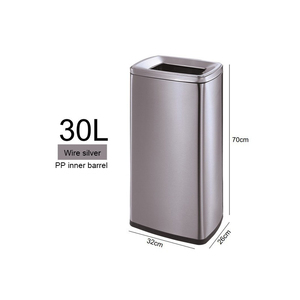Thùng rác inox công nghiệp dung tích lớn, kiểu mở trên, sang trọng, có khay đựng khăn giấy, dành cho khách sạn, văn phòng, tòa nhà văn phòng - Product Image 6