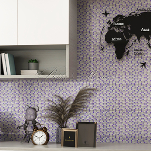 Mosaïques élégantes et modernes en verre violet pour la décoration intérieure Carreaux muraux pour hôtel Back Splash Mediterranean for Bathroom Kitchen - Product Image 3