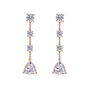 Pendientes de Diamantes de Oro Rosa de 18K MSE-875 de Messi Jewelry para Mujer - Product Image 1