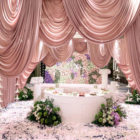Décoration de scène de mariage semi-circulaire en mousseline de soie laiteuse, modèle 008, fabriquée en Chine, très vendue