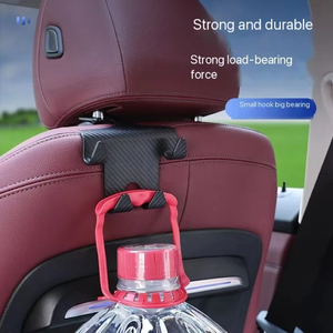 Asiento de coche multifuncional Reposacabezas trasero Soporte de teléfono Gancho Reposacabezas Asiento trasero Gancho colgante Fibra de carbono Ganchos de asiento de coche para bolsas - Product Image 3