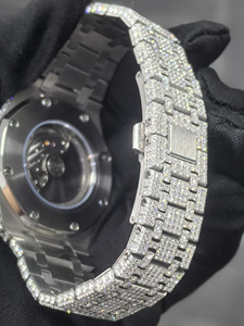 Montre VVS Moissanite pour homme, entièrement sertie de diamants, mouvement automatique, montre de luxe Hip Hop - Product Image 5