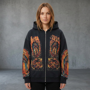 Sweat à capuche décontracté pour homme, personnalisé, avec impression frontale, en molleton 100 % coton doux, écologique, séchage rapide, coupe oversize - Product Image 1